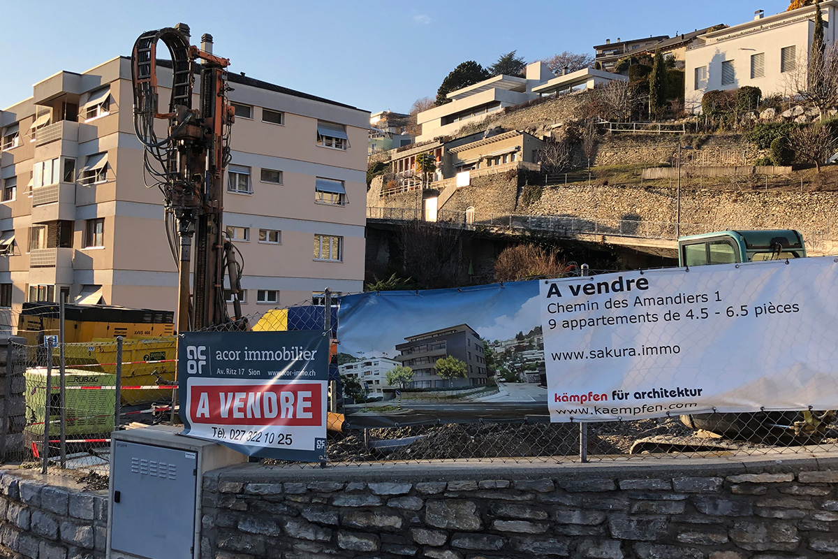 Baubeginn Mehrfamilienhaus Sakura in Sion (VS)	